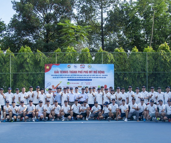 Giải Tennis thành phố Phú Mỹ mở rộng chào mừng 50 năm Giải phóng miền Nam